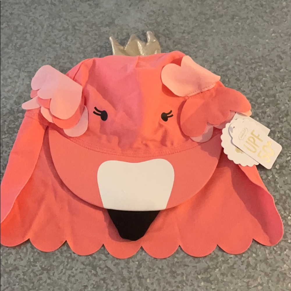 NWT mud pie Flamingo with crown swim hat